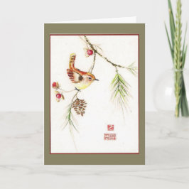 Festividades Agridoce--Carriça de Carolina. Cartão do feriado