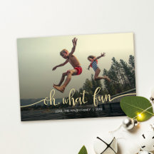 Ah, Que Diversão! Cartão de Fotos de Natal Plano