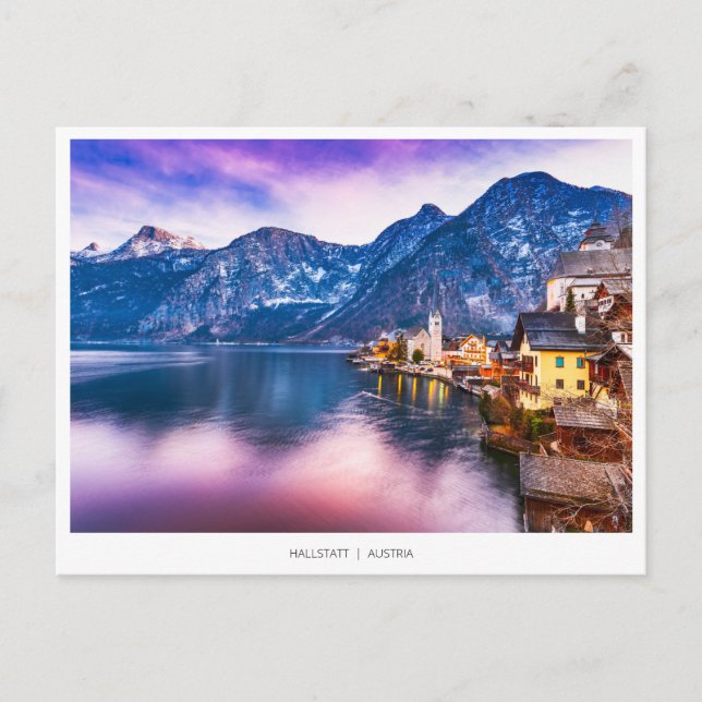 Festividades Aldeia Hallstatt Áustria, Cartão postal de férias (Frente)