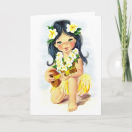 Festividades ALOHA namorados - cartão havaiano da menina de