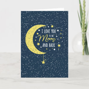 Festividades Amo-Te À Lua E Ao Cartão De Férias Traseiro