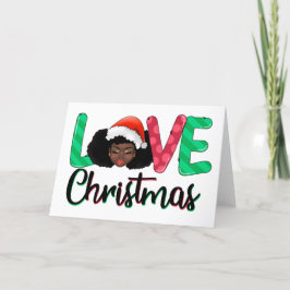 Festividades Amor com cartão afro de Natal