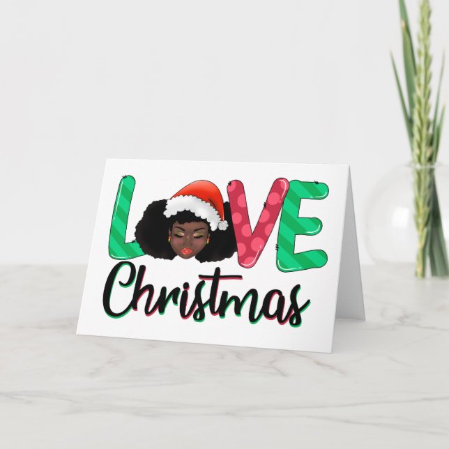 Festividades Amor com cartão afro de Natal (Frente)