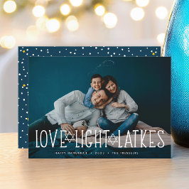 Festividades Amor, Luz e Trás | Cartão com fotos de Hanukkah