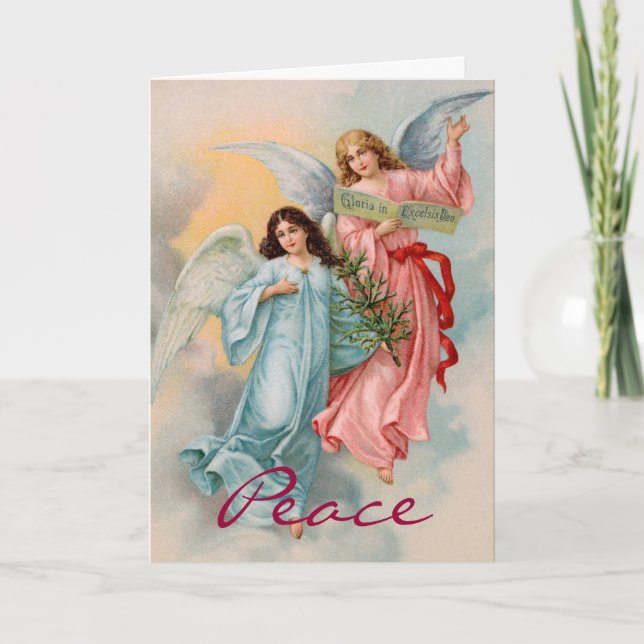 Festividades Angels de Paz do Cartão de Natal (Frente)