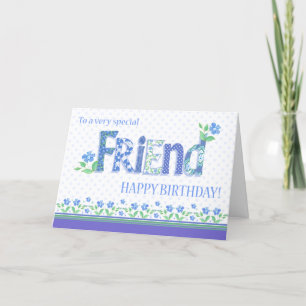 Festividades Aniversário do Amigo com Cartão de Flores Periwink