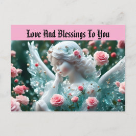 Festividades Anjo com cartão postal de feriado de Rosas