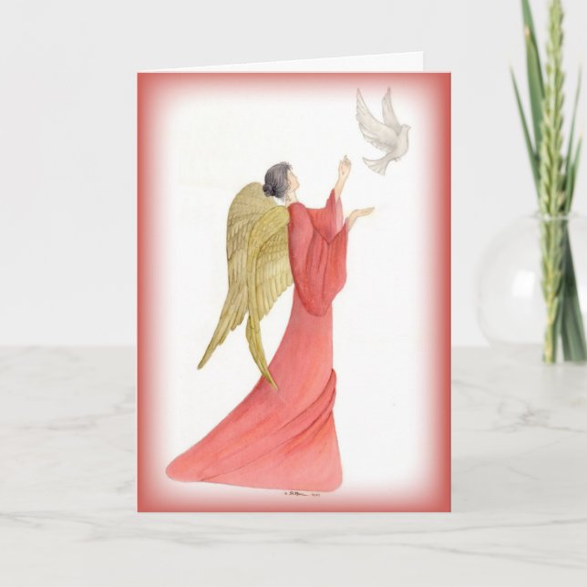 Festividades Anjo de Deus Cartão de Natal Religioso (Frente)