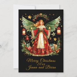 Festividades Anjo de Natal cartão plano de férias personalizado