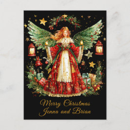 Festividades Anjo de Natal cartão postal de Natal personalizado