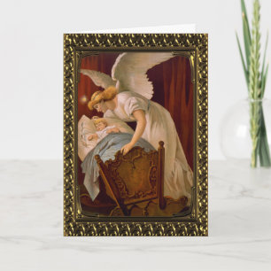 Festividades Anjo Guardião de Natal - Cartão de Arte Fino Vinta