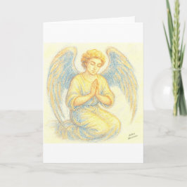 Festividades Anjo na oração Cartão de Férias Plana