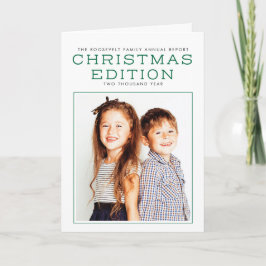 Festividades Ano do informe anual no cartão de Natal da revisão