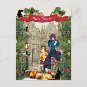 Festividades Anton Pieck no antigo cartão postal de Amsterdã