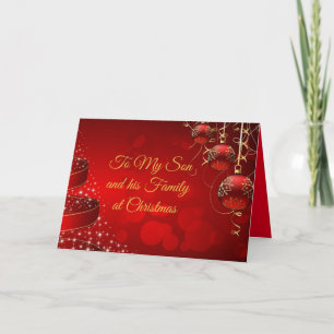 Festividades Ao meu filho e ao seu cartão de saudação de Natal