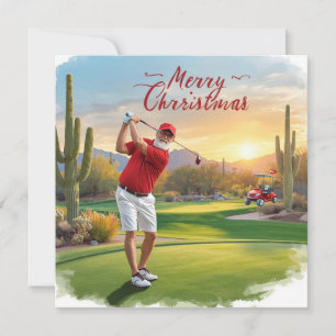 Festividades Arizona Golfista de Santa no Cartão de Férias do