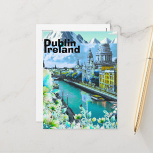 Festividades Arte de Cartão Postal de Viagem de Dublin Irlanda,