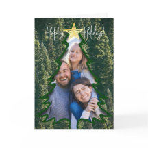 Árvore de Natal com Foto Personalizada - Cartão de