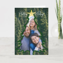 Festividades Árvore de Natal com Foto Personalizada - Cartão de