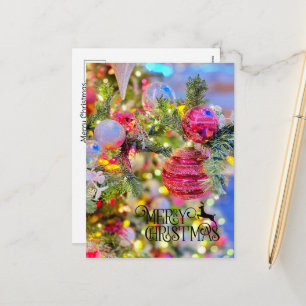 Festividades Árvore de Natal Elegante Decorada Cartão Postal de