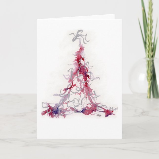 Festividades Árvore de Natal, Rosa, Cartão Saudável (Frente)