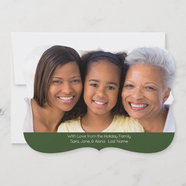 Festividades Árvore de Natal Verde e Vermelho, Cartão com fotos (Verso)