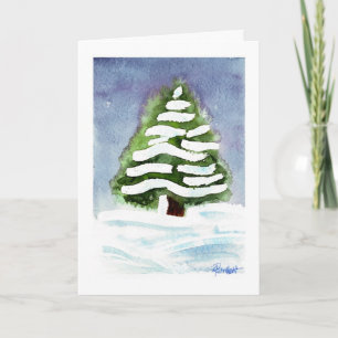 Festividades "Árvore de Neve" - Cartão de Árvore de Natal de Fé
