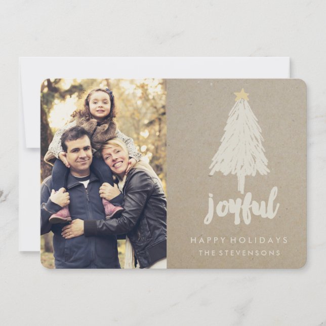 Festividades Árvore Rustic Kraft Pine | Cartão de férias (Frente)