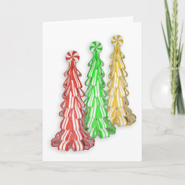 Festividades Árvores doces de cartão de Natal (Frente)