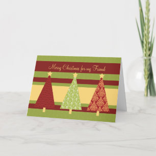 Festividades Árvores Padrão de Cartão de Natal Feliz Amigo