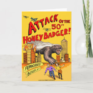 Festividades Ataque do Badger de Mel de 50 pés! Cartão de Sauda