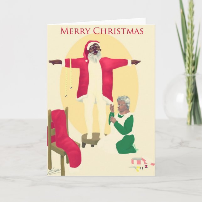 Festividades Atrás de cada grande homem…. Cartão de Natal (Frente)