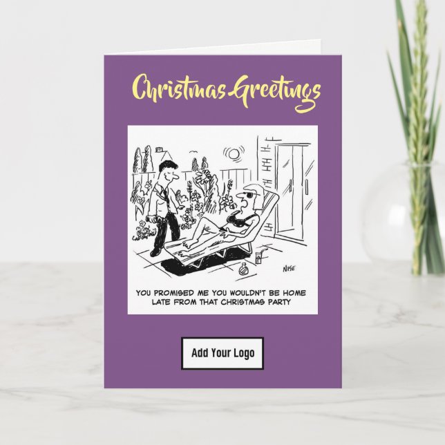 Festividades Atrasado em casa da festa. Cartão de Natal da Empr (Frente)