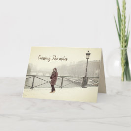 Festividades Atravessando o Cartão de Férias Saudável da Época 