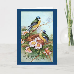 Festividades Aves Vintage - Cartão de Páscoa