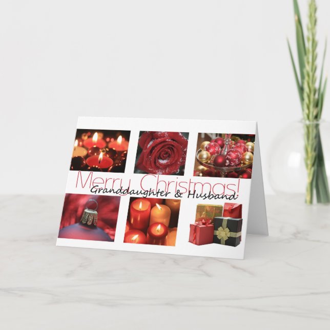 Festividades Avó e Marido Feliz Cartão de Natal (Frente)