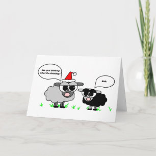 Festividades Bah Humbug - Cartão de Feriado de Ovelha Preto e