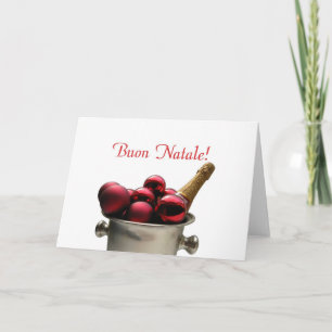Festividades balde de cartão de natal italiano com champanhe