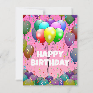 Festividades Balões e Cartão de Aniversário de Confetti
