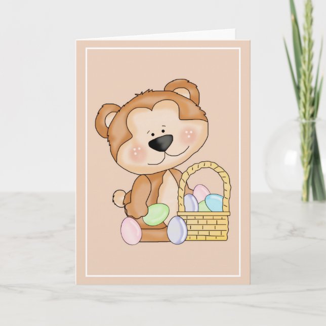 Festividades Bart, o Urso de Teddy ama Cartão Saudável de Pásco (Frente)