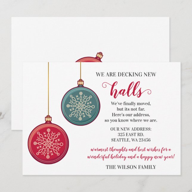 Festividades Bastante Decking Os Novos Halls Movendo Cartão De  (Frente/Verso)