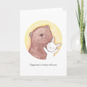 Festividades Bear & Bunny Eu te amo Cartão de Namorados Feliz
