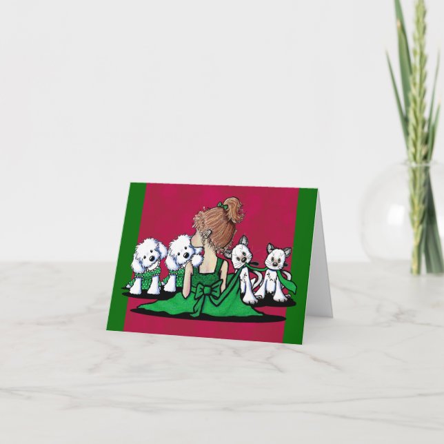 Festividades Beijos & risos malteses & cartão de Natal dos (Frente)