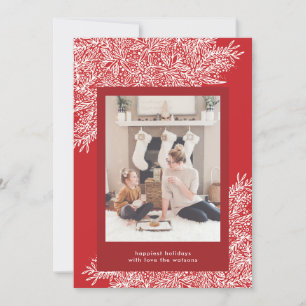 Festividades Belo Cartão com fotos de Natal desenhado
