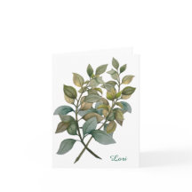 Belo Cartão de Saudação Botânico/Basil Dobrado