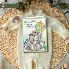 Festividades Bem-vindo ao Mundo Urso Bebê Cartão de Parabéns
