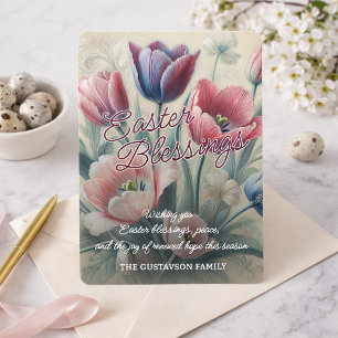 Festividades Bênçãos Personalizadas de Páscoa Tulipas Cartão Fl