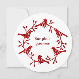 Festividades Bird Wreath Modern Scandi Foto Cartão de Natal