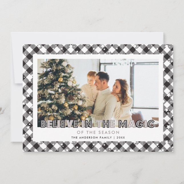 Festividades Black Acredita No Cartão De Natal De Foto Mágica (Frente)