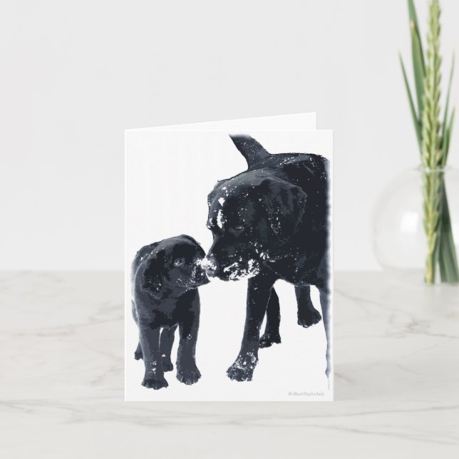 Festividades Black Labrador Love - Cartão de Natal (Frente)